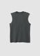 Black oversized pure cotton vest top_4