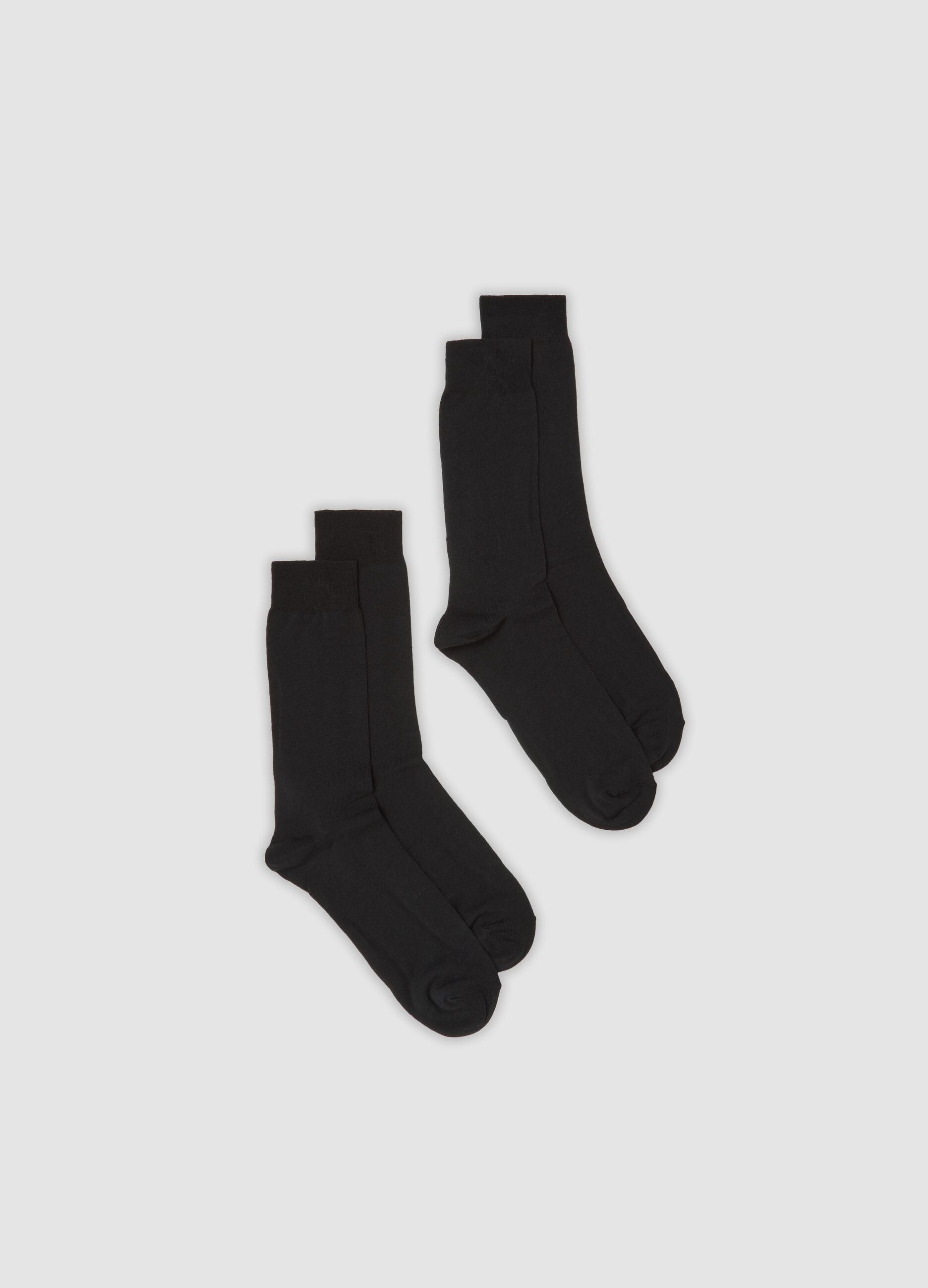 2-pack of black cotton-stretch ankle socks