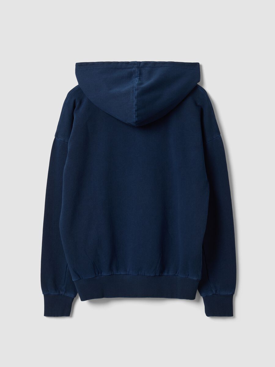 Felpa blu in puro cotone con cappuccio over fit_6