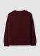 Red crew-neck cotton-blend sweatshirt with rhinestones_2