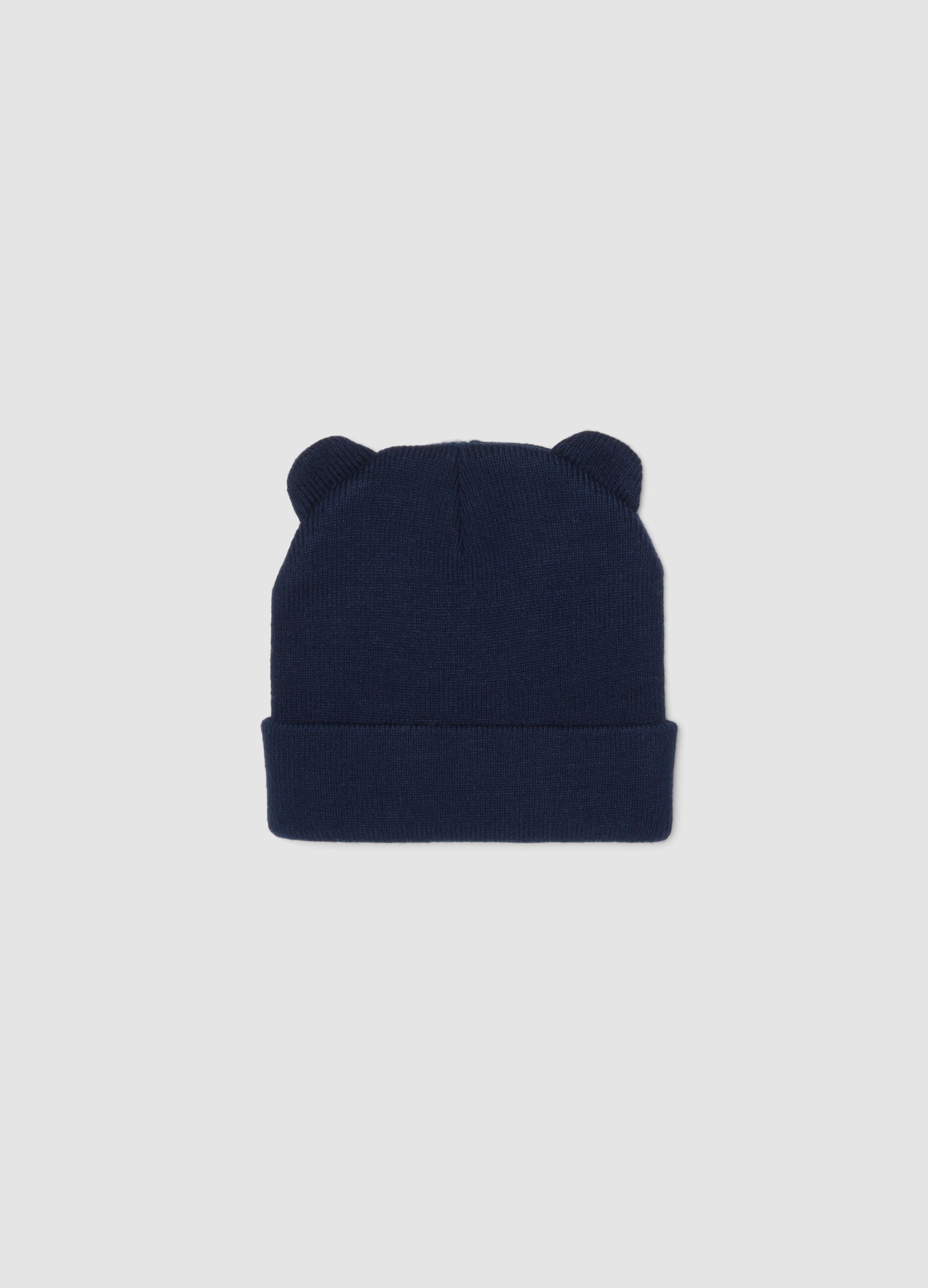 Blue viscose-blend jersey knit hat