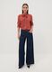 Red pure viscose shirt with neck bow, regular fit_1