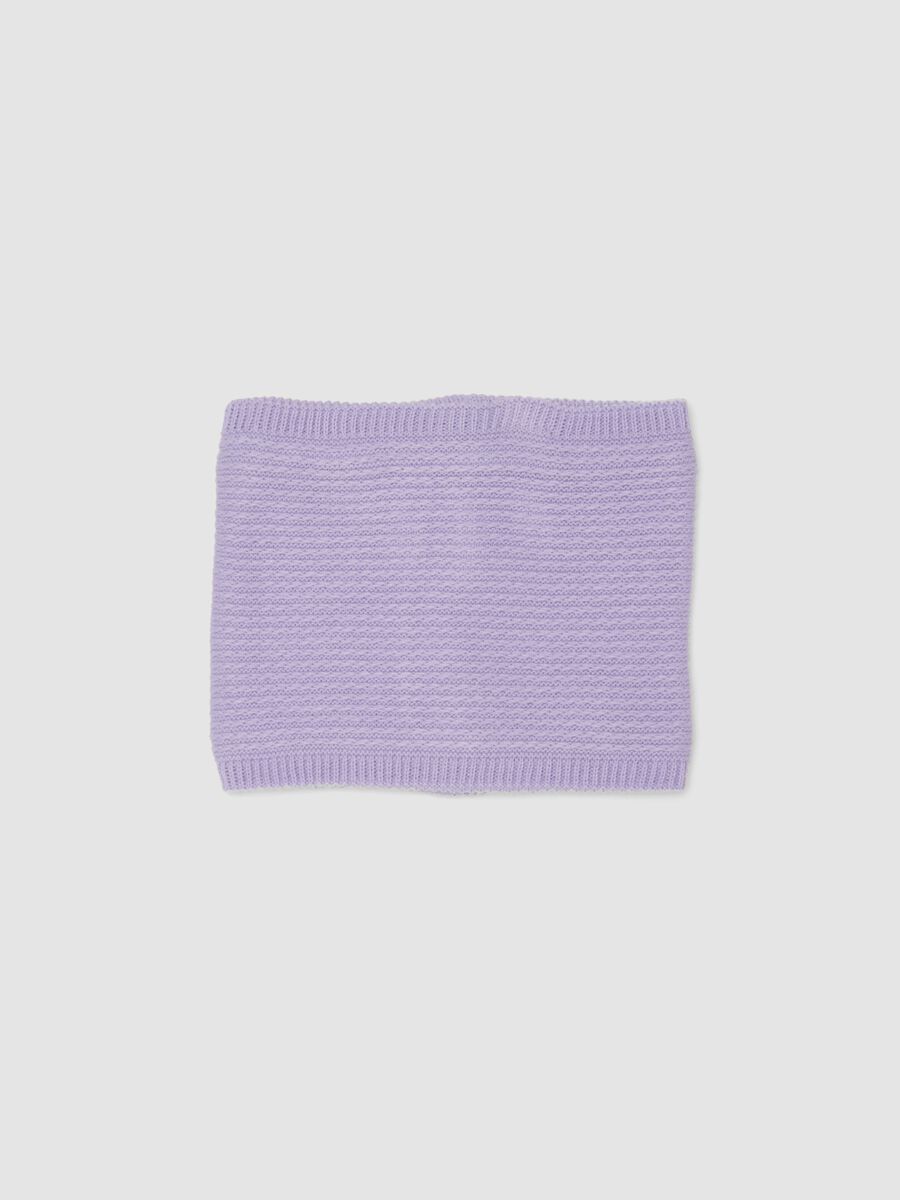 Purple rib-knit snood scarf_0