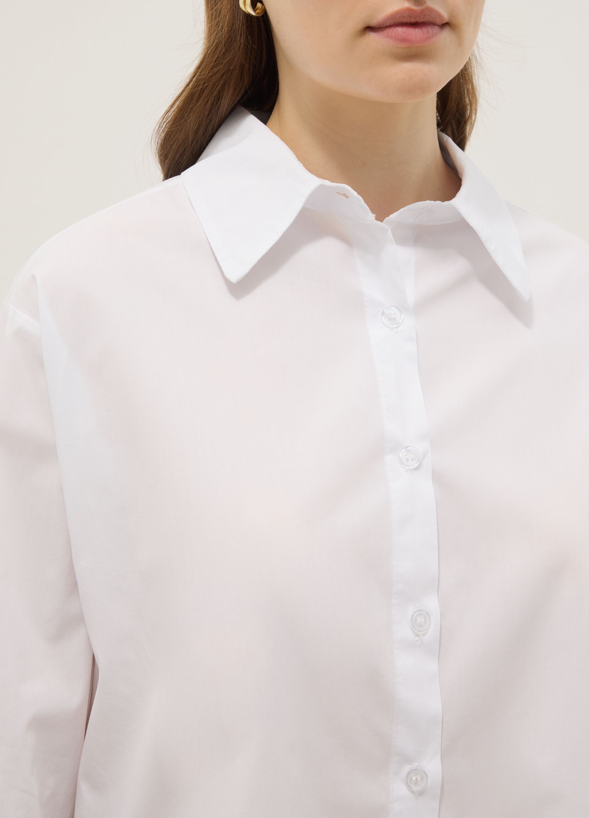 White pure cotton slim-fit shirt