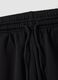 Black cotton-blend regular-fit shorts with drawstring_5