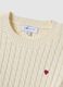 White pure cotton regular fit pullover with cable knit design_1