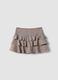 Girls&rsquo; multicolour checked stretch viscose skirt with ruffles_5