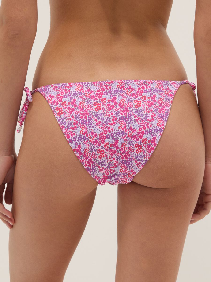 Pink tie-side bikini bottoms in stretch fabric_2