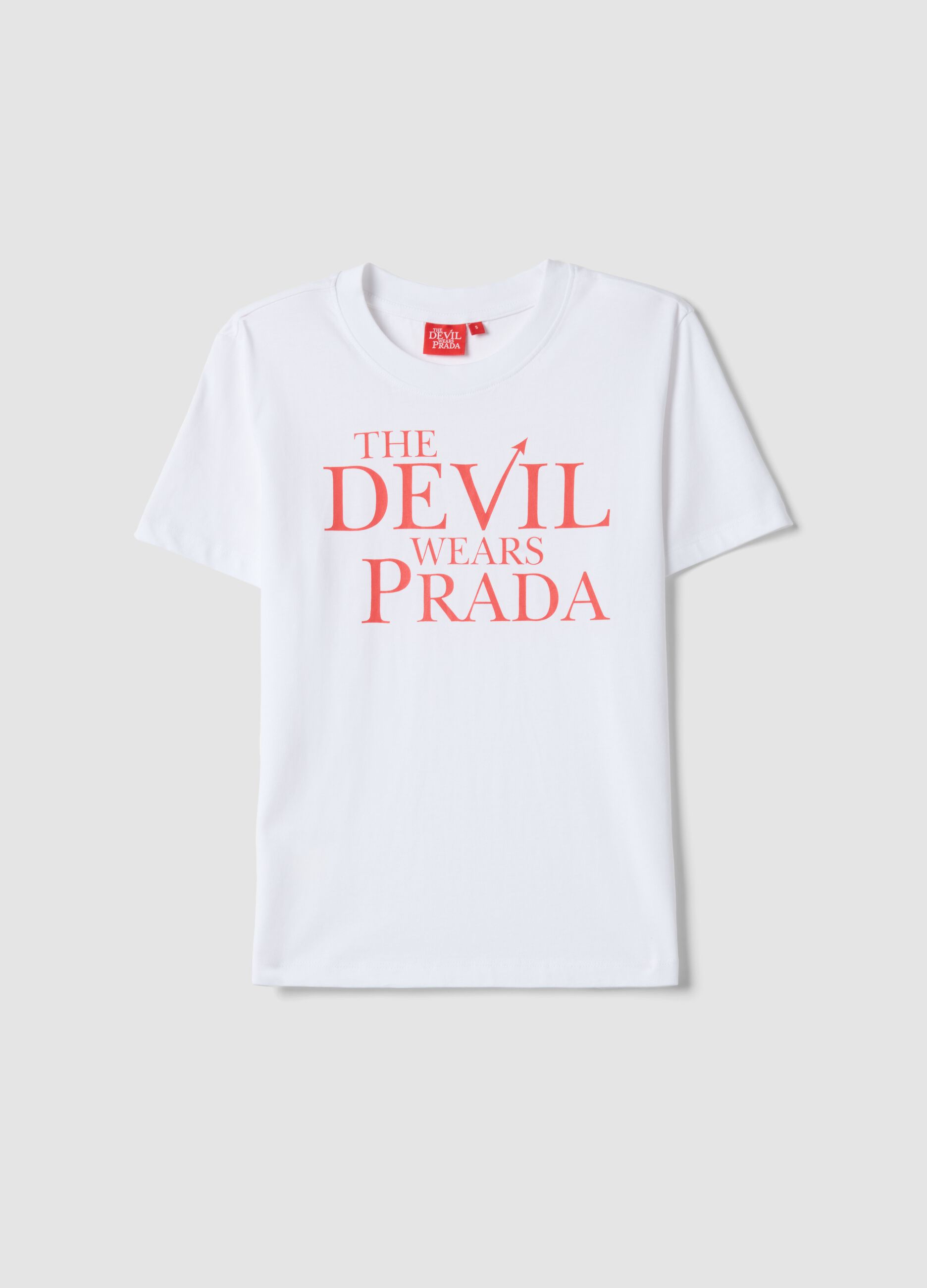 Camiseta blanca de algod&oacute;n puro regular fit 'The Devil wears Prada'