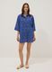 Blue pure cotton patterned kaftan_1