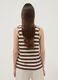 Brown striped stretch viscose tank top_3