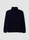 Navy blue cable-knit wool-blend regular-fit roll-neck jumper_4