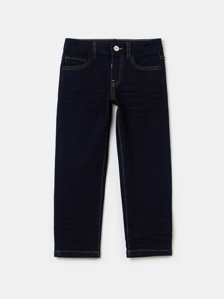 Regular-fit rinsed jeans with five pockets_0