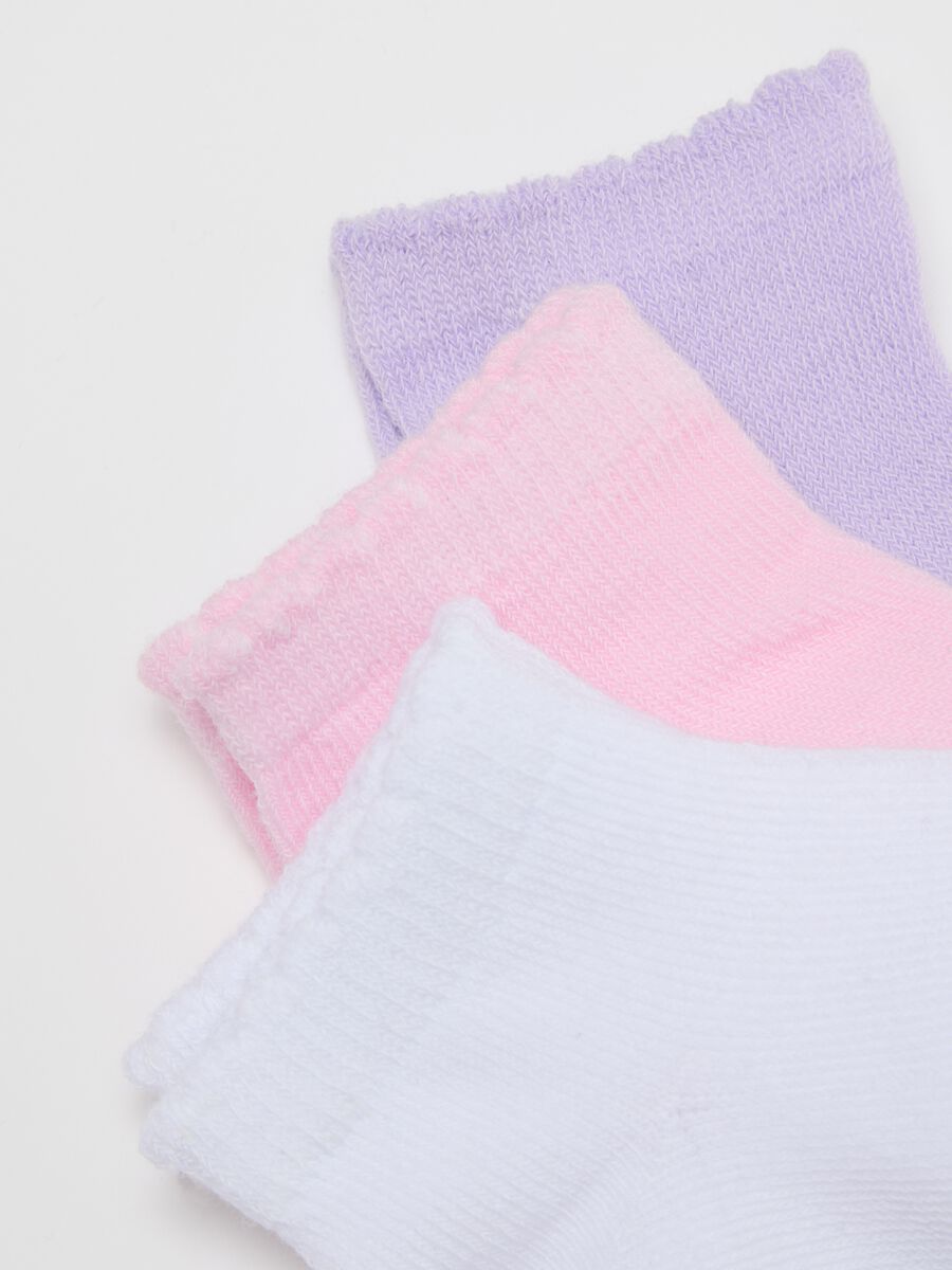 Multipack of comfortable short socks in multicolour cotton blend for baby girls_1