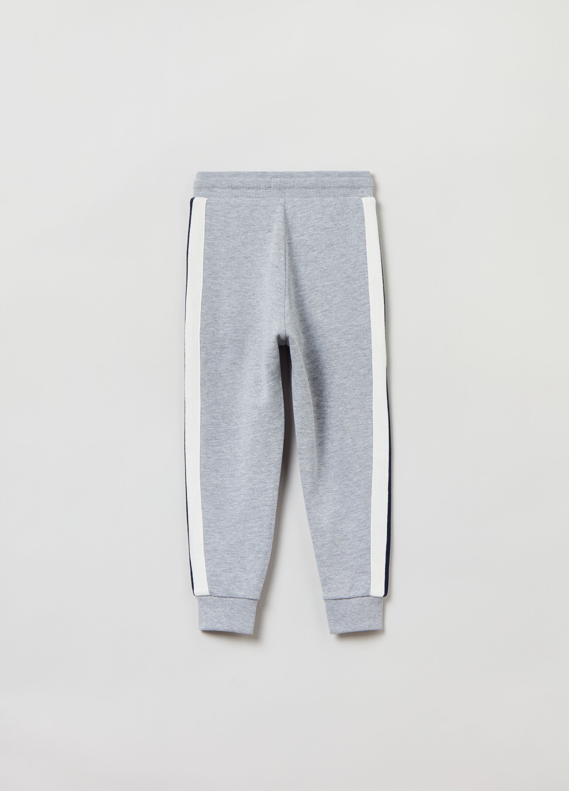Joggers with contrasting bands and drawstring_1