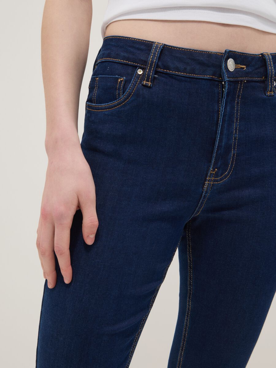 Blue skinny jeans in stretch cotton and viscose_3