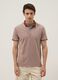 Brown pure cotton polo with classic collar_0