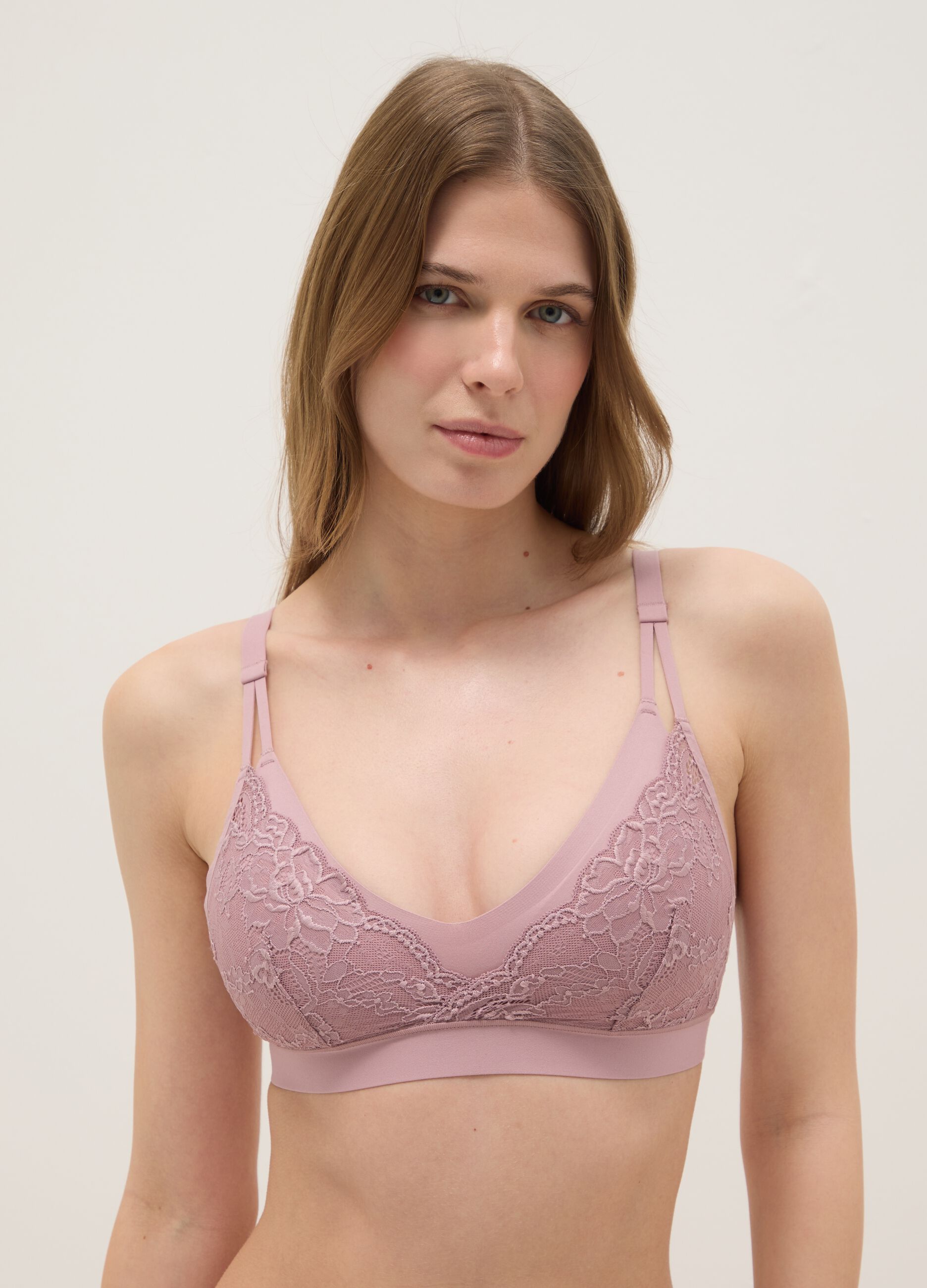Pink Lace Bra with Removable Padding