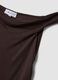Brown stretch viscose T-shirt with Bardot neckline_1