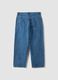 Blue denim baggy-fit jeans in pure cotton with all-over print_1