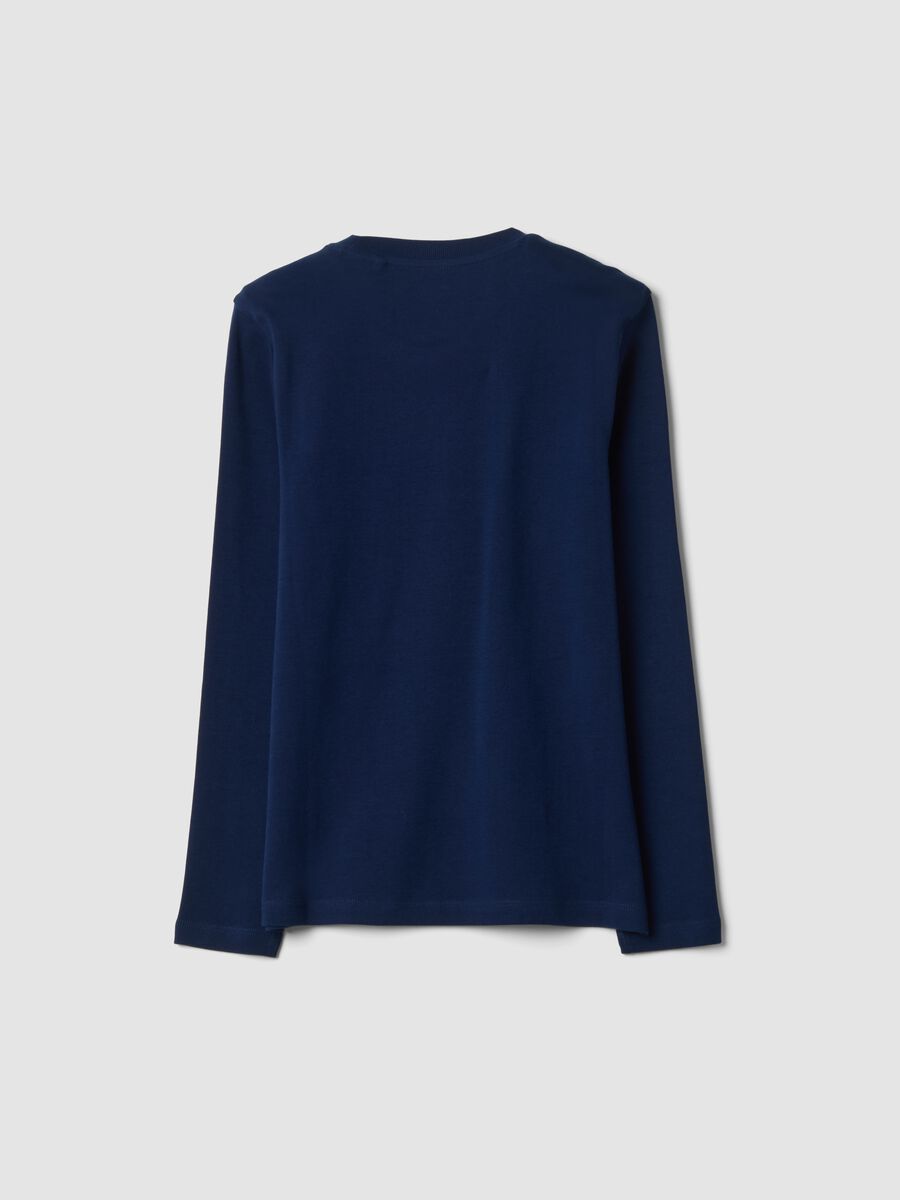 Navy blue organic cotton crew-neck T-shirt_5
