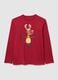 Red pure cotton regular fit Christmas pyjama top_5