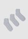 Three-pack of grey sport socks in regular fit cotton blend_0