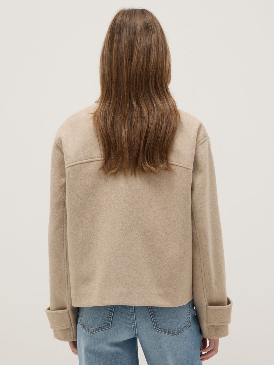 Beige short coat regular fit with buttons_2