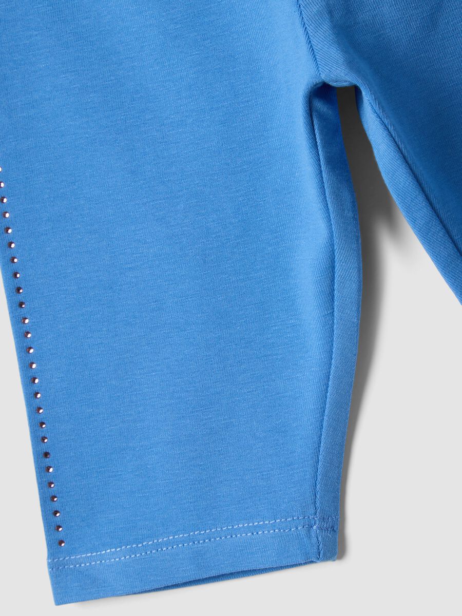 Hellblaue Slim-Fit-Leggings aus elastischer Bio-Baumwolle f&uuml;r M&auml;dchen_3