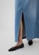 Long denim skirt with split_2
