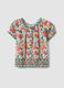Blusa de menina em algod&atilde;o puro floral multicolorida com corte regular_3
