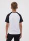 White pure cotton T-shirt with raglan sleeves for boys_2