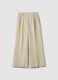 Beige Palazzo-Hose aus elastischer Viskose_4