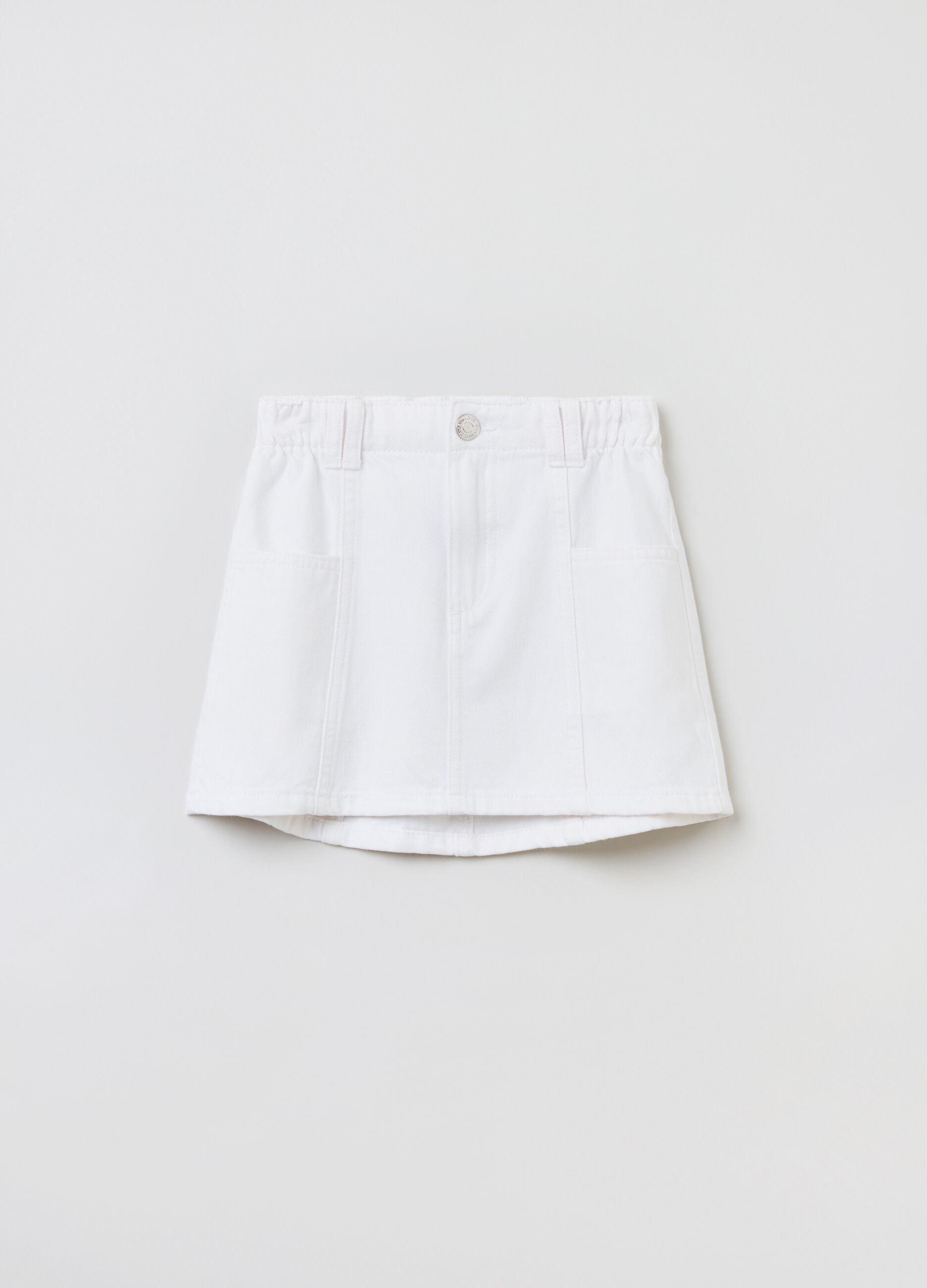 Cotton miniskirt with pockets