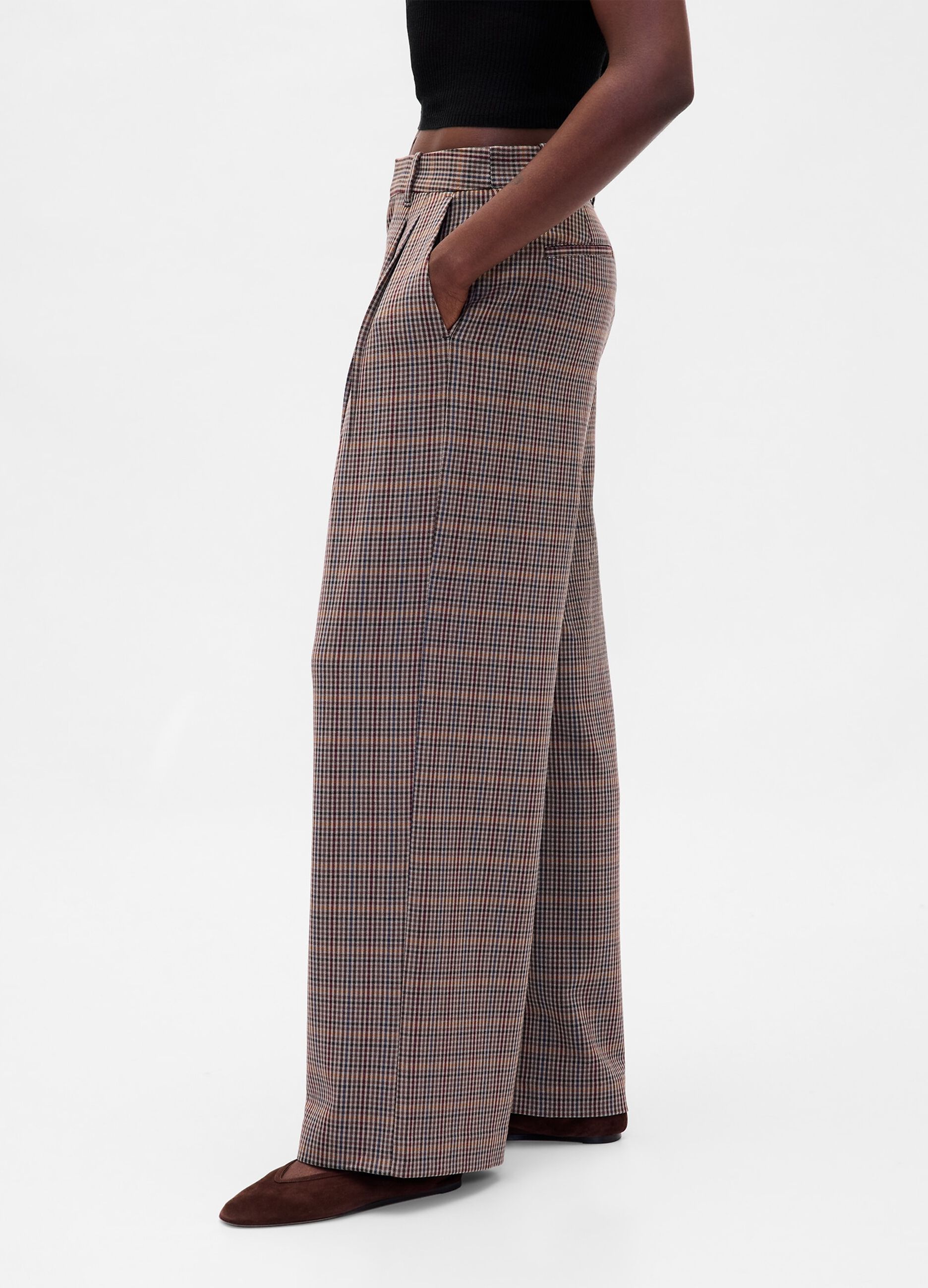 Braune Stretch-Stoffhose
