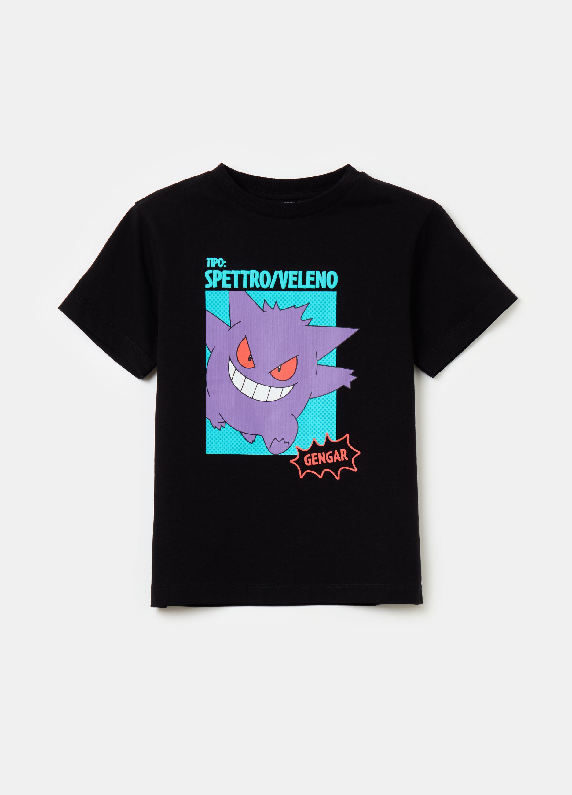 OVS KIDS Boy's Black T-shirt with Pokémon Gengar print