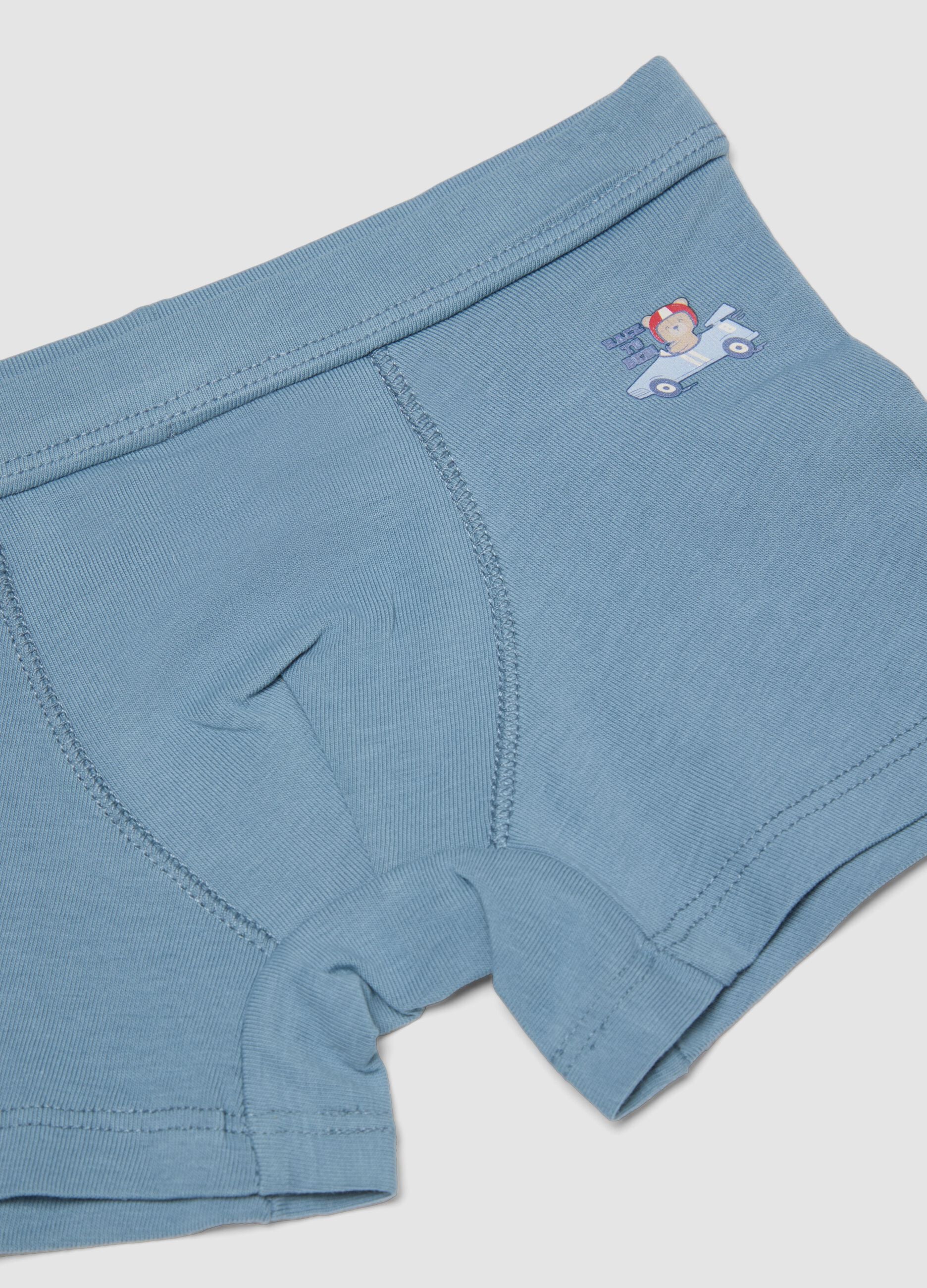Lot de 3 boxers multicolores en coton bio stretch pour b&eacute;b&eacute; et petit gar&ccedil;on
