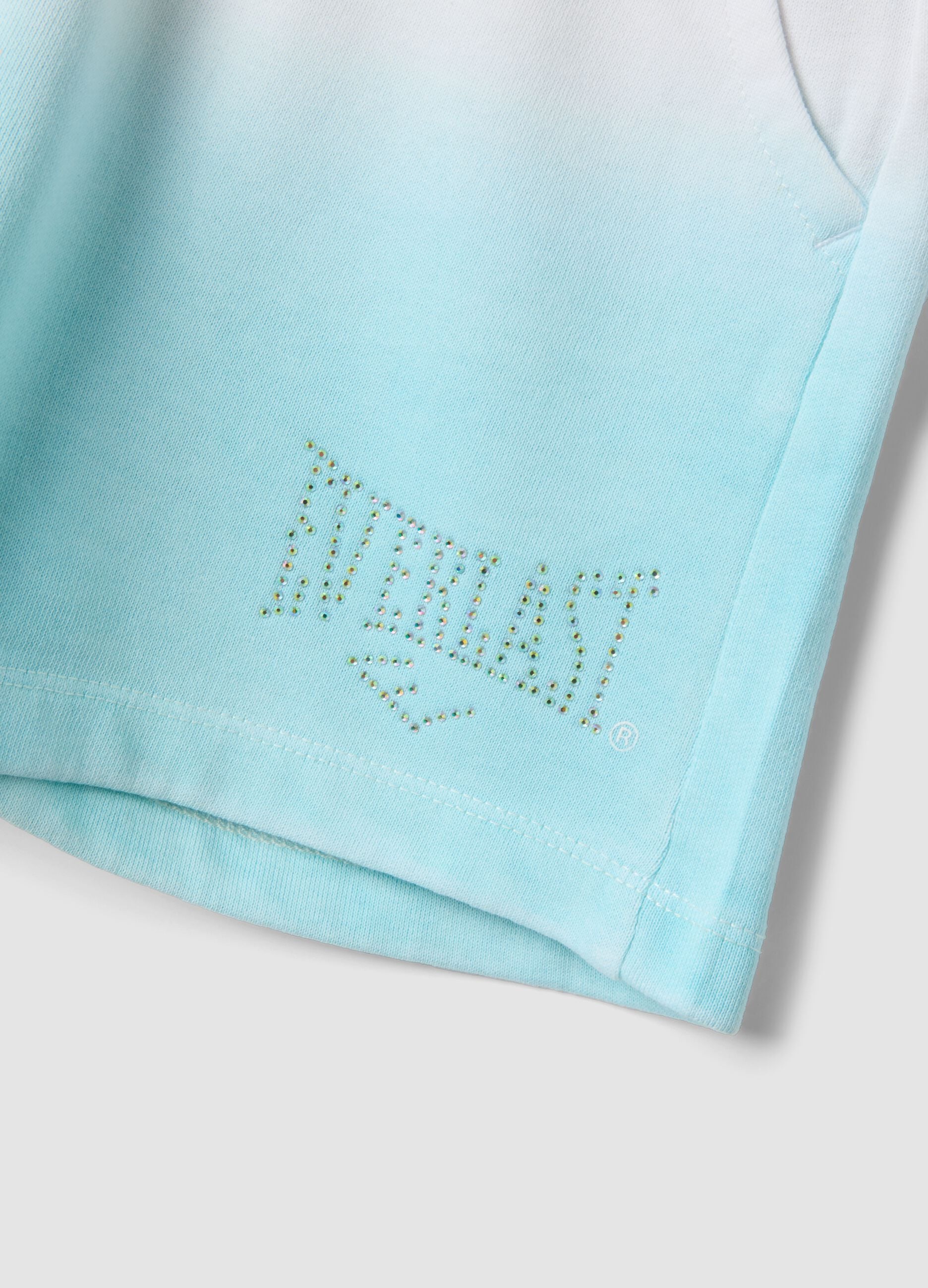 Short azzurri in misto cotone con vita elastica per bambina regular fit