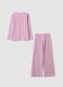 Rosa Pyjama aus Bio-Baumwolljersey mit Schleifenprint_1