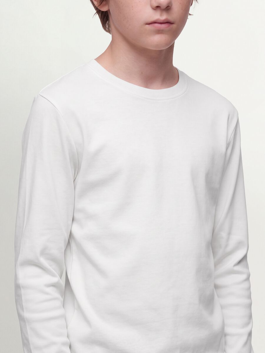 Optic white crew-neck T-shirt in pure organic cotton_2