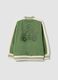 Green oversized cotton-blend sweatshirt with Mario Kart print_1