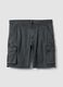 Grey stretch cotton cargo shorts_4
