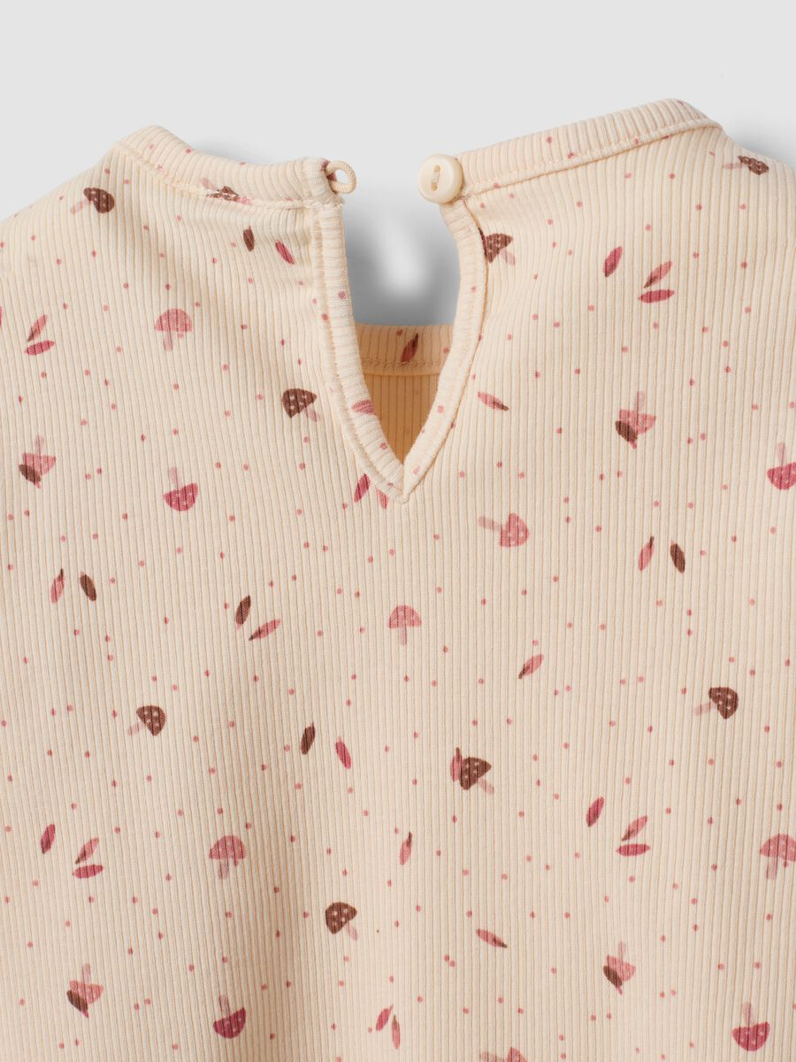Orange organic stretch cotton top with pattern_3