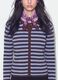 Blauer, gestreifter Oversize-Cardigan mit Rundhalsausschnitt aus Lyocell-Wollmix_3