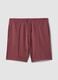 Red cotton-blend regular-fit shorts with drawstring_4