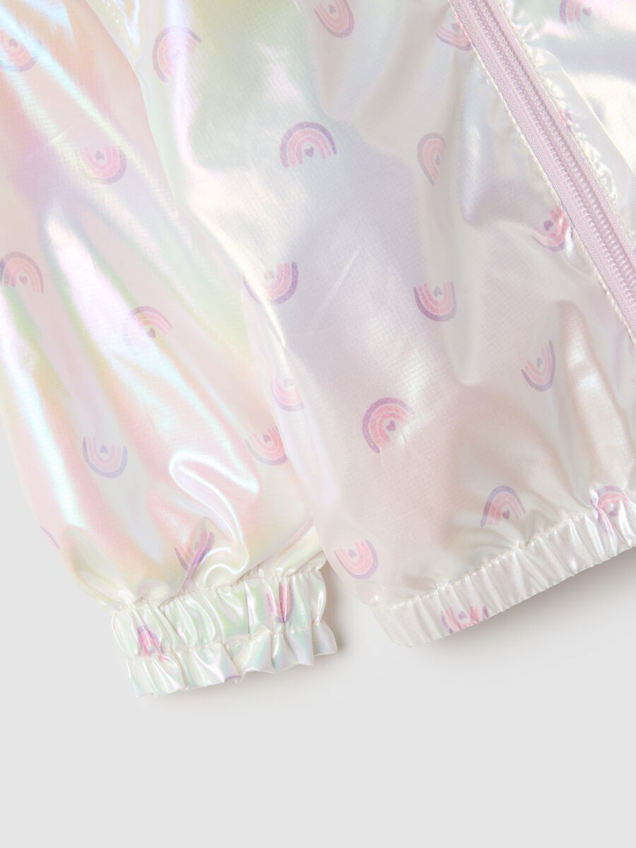 Multicoloured iridescent jacket with hood for children, regular fit_3