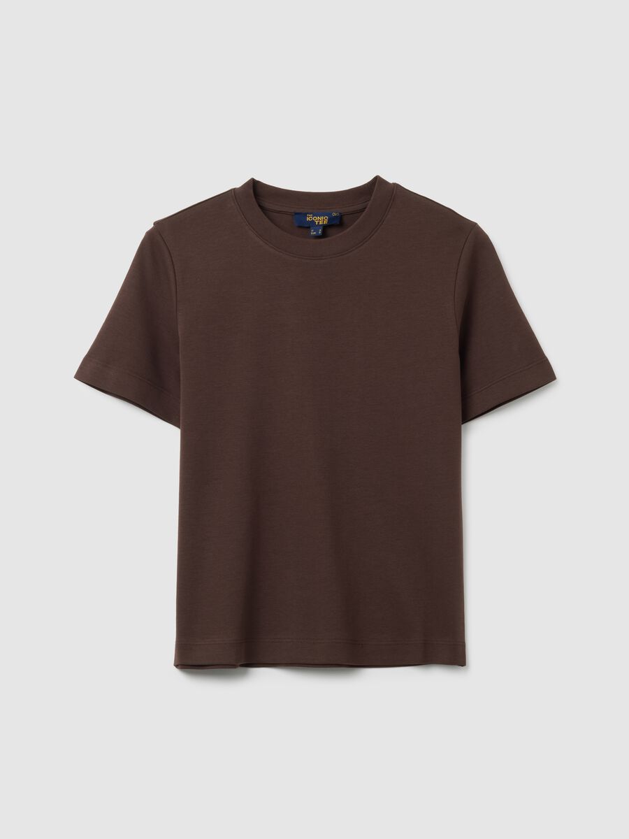 Brown pure cotton regular fit t-shirt_5