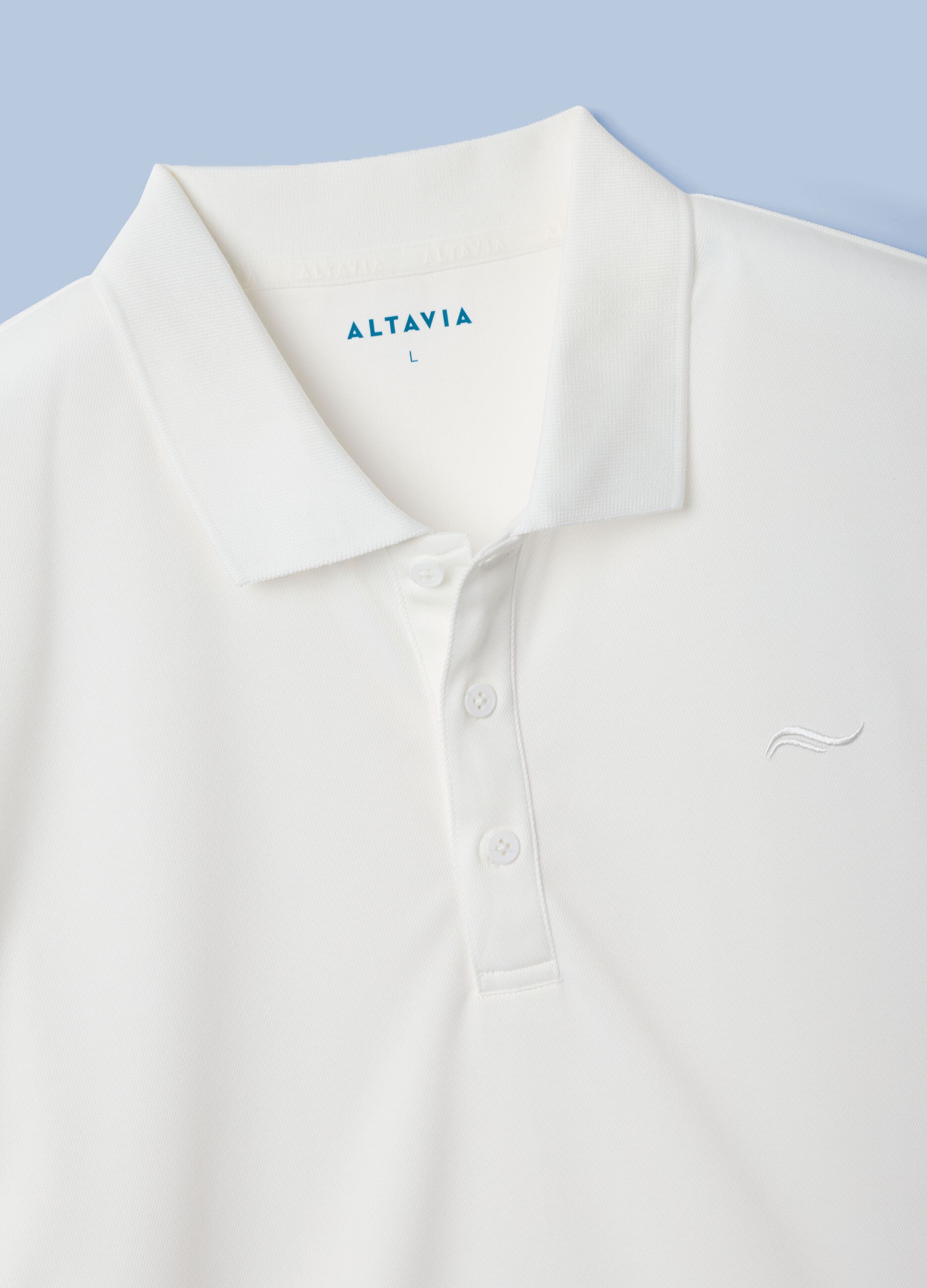 White ALTAVIA SAILING polo shirt with breathable classic collar
