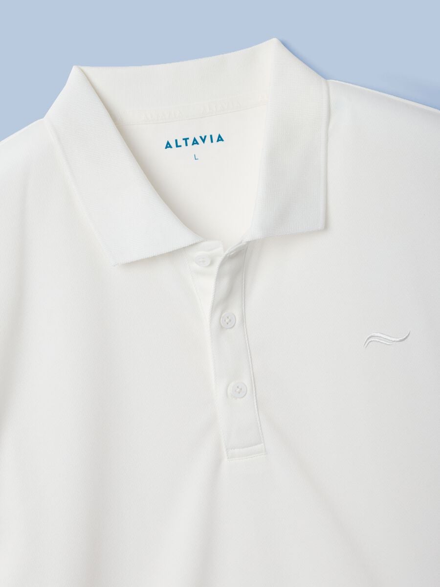 White ALTAVIA SAILING polo shirt with breathable classic collar_5