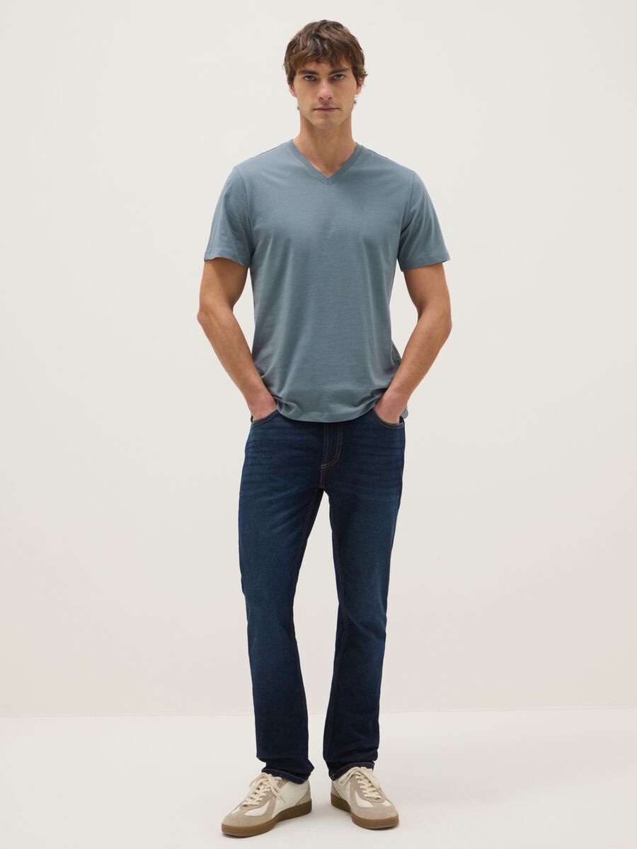 Grey pure cotton T-shirt with regular fit_1